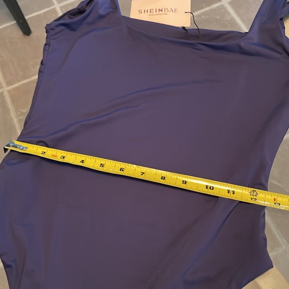 SHEIN, M,size 6,body suit,3 snaps,navy, lovely square neckline,fully lined NWT - Picture 6 of 12